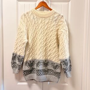 Vintage Wendy Hand-Knitted Wool Sweater Cream